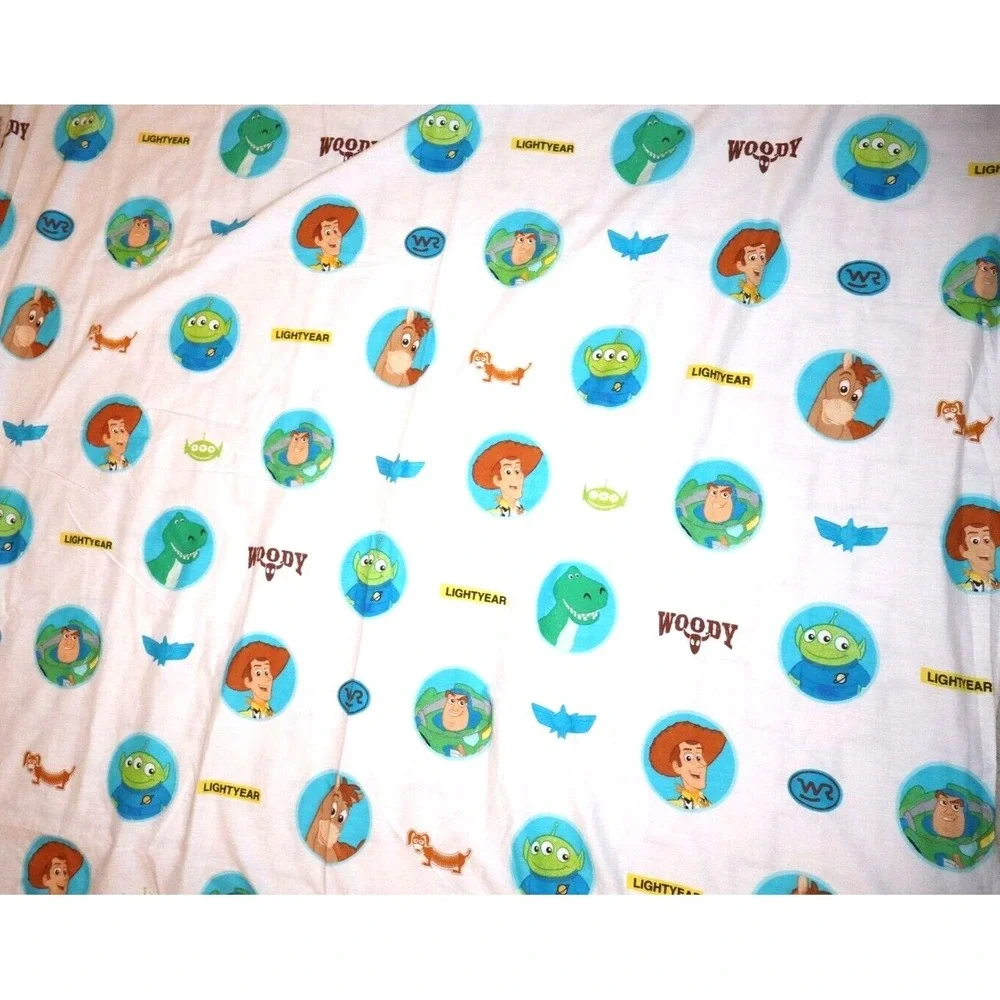TOY STORY DIsney Pixar Twin Flat Sheet Buzz Woody Alien Slinky Dog 66